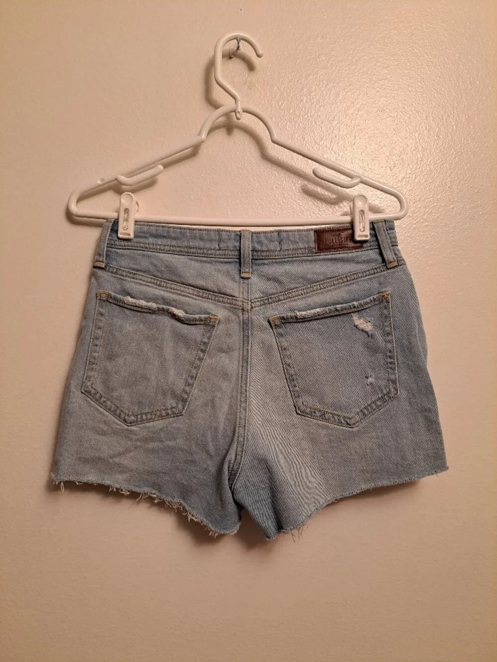 Hollister Distressed Ultra High-Rise Mom Shorts With Floral Panels